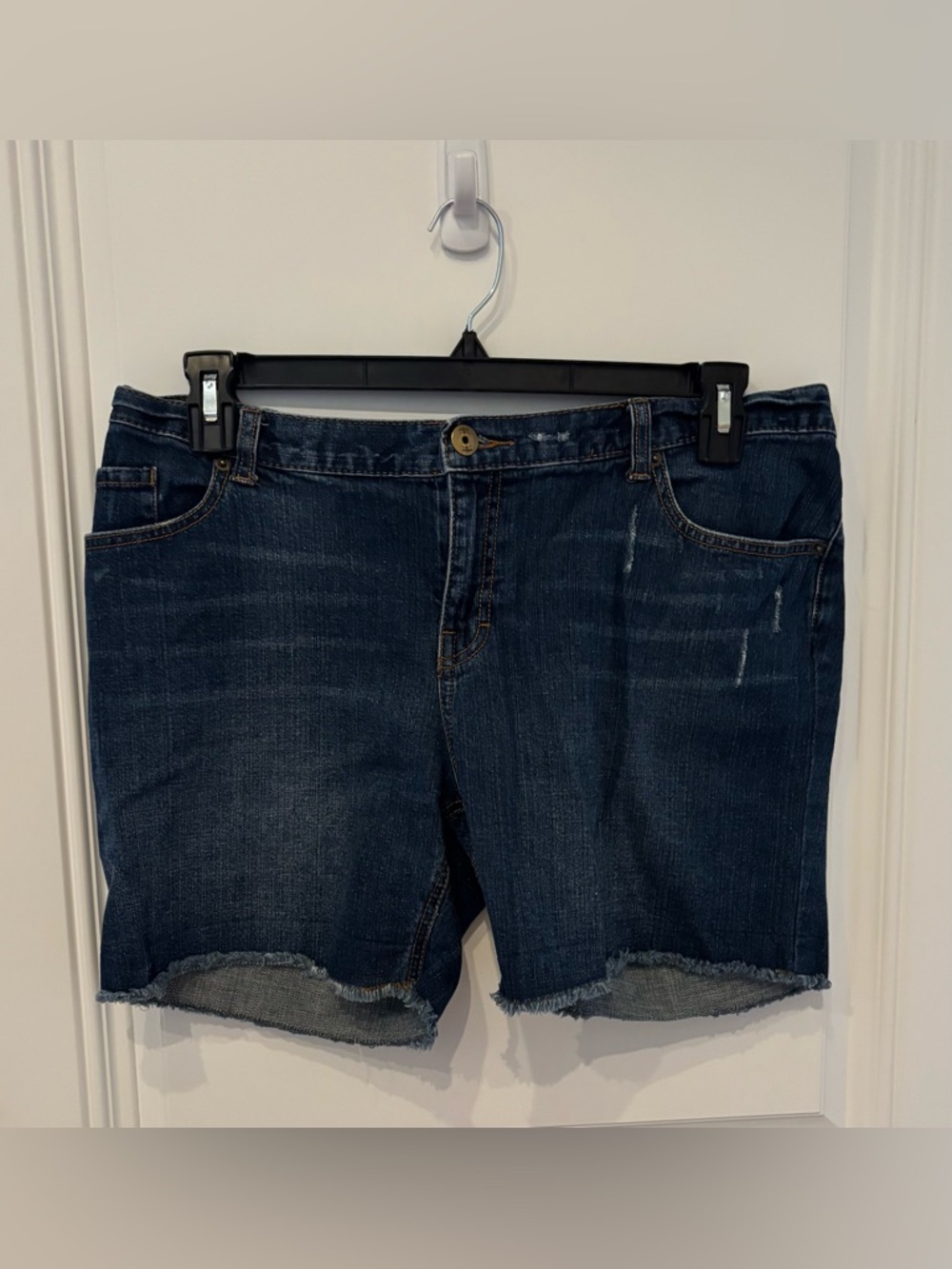 Women's Dark Blue Denim Cutoff Shorts